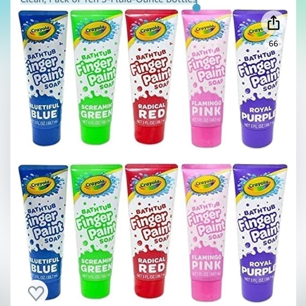 NEW Crayola Bathtub Finger Paint Soap, Easy to Clean, Pack of Ten 3-oz.…